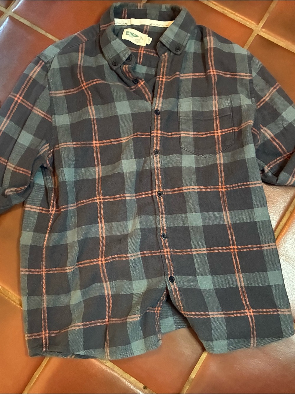 Wellen Shirt Mens  Button Up Long Sleeve Flannel Small